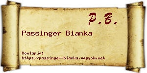 Passinger Bianka névjegykártya